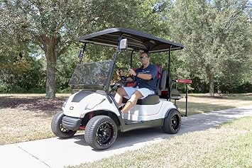 Red Dot Golf Cart Windshield Compatible with Yamaha G29 / Drive (2007-2016) Models | Tinted Acrylic | Fold Down