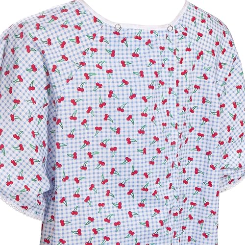 Miniatura 7 de Camisón de algodón para mujer, estilo hospitalario, adaptativo, con estampado variado (XL)