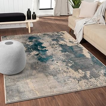 LUXE WEAVERS Abstract 8x10 Area Rug, Blue