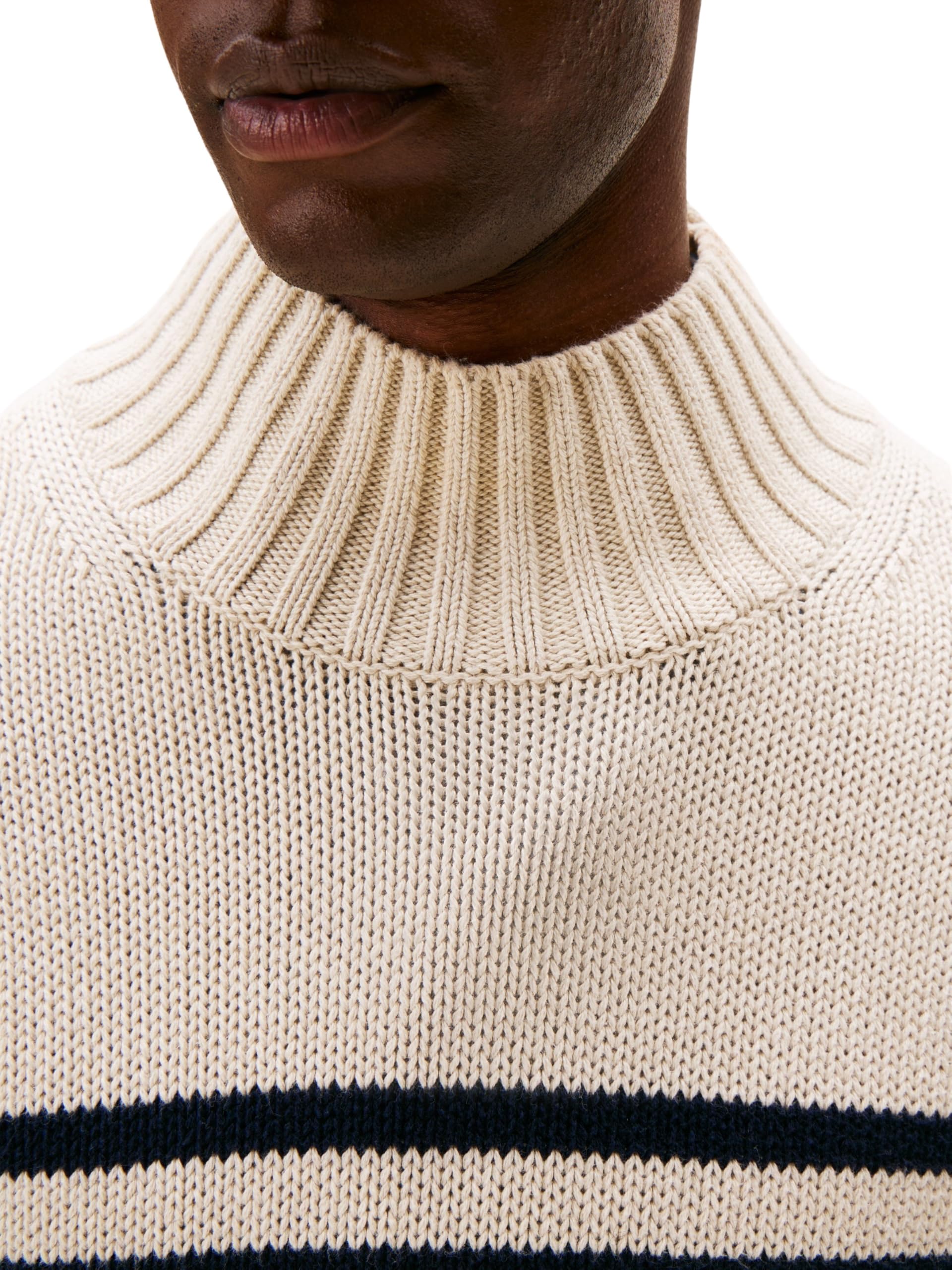 Tommy Hilfiger Breton Cotton Stripe Mock Neck Mw0mw41320 Suéter pulóver Hombre (Pack de 1)