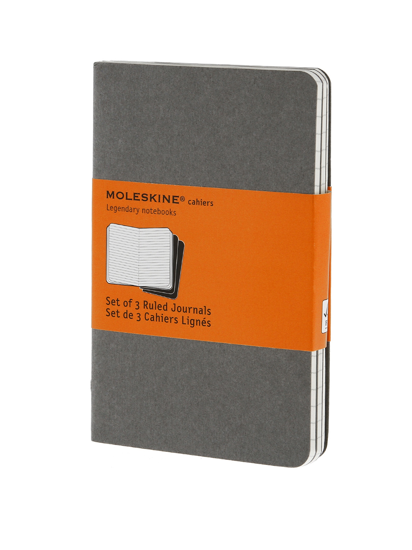 Moleskine Soft Grey Ruled Cahier Pocket Journal (3 Set)