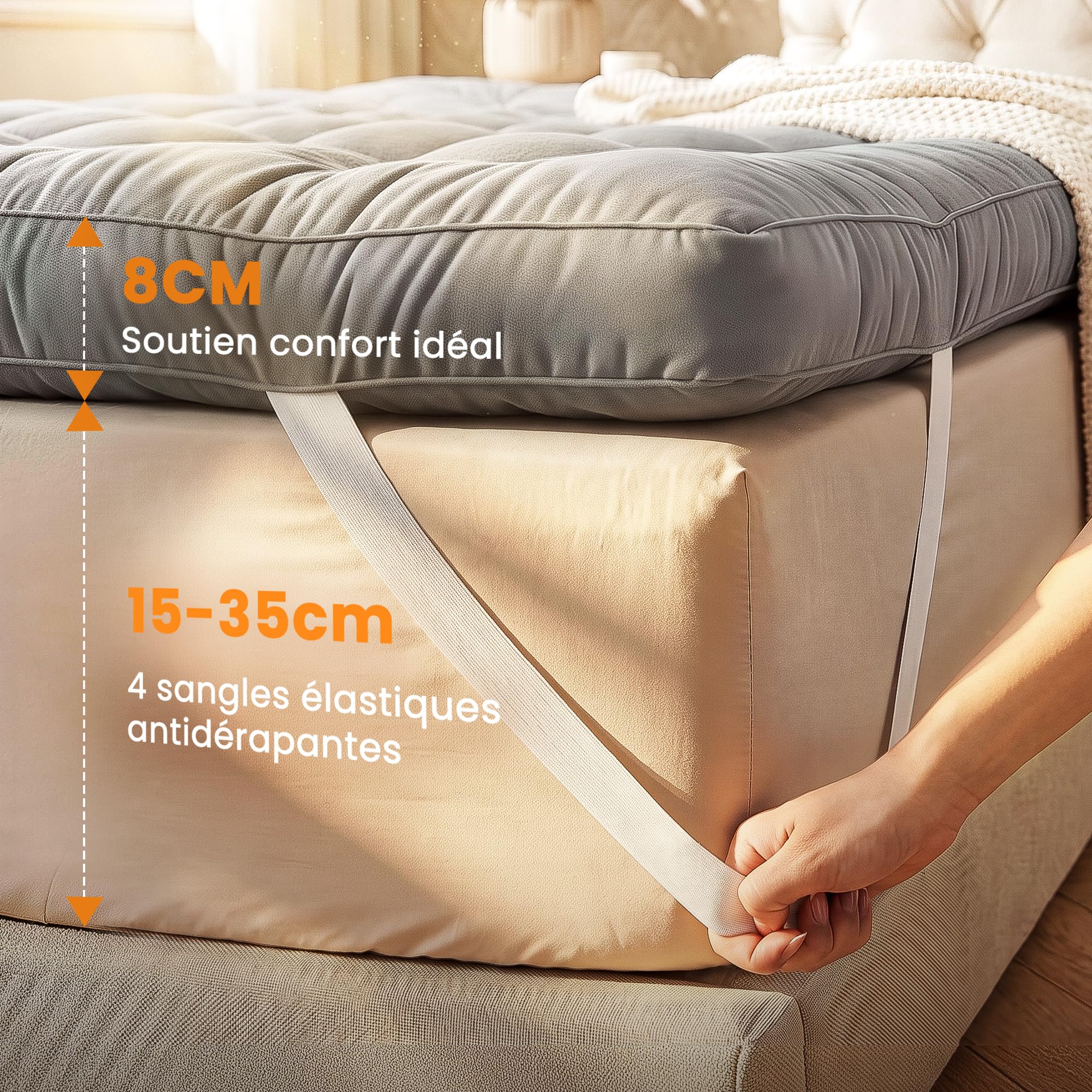 Wowttrelax Surmatelas 160x200x8 Ultra-Doux