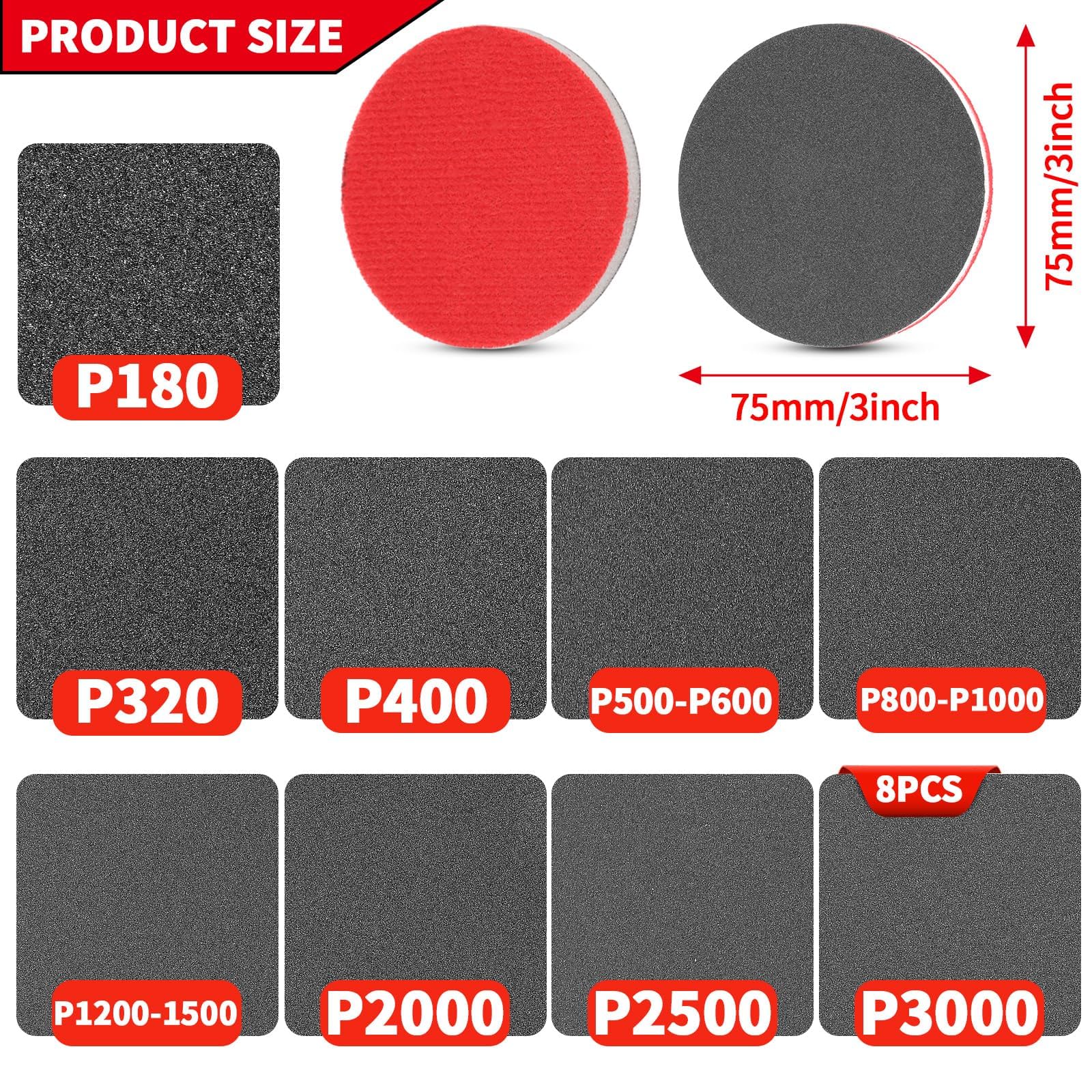 TXXATX 18-tlg. Schleifschwamm Set - 9 Körnungen 60-320 Für Holz & Metall