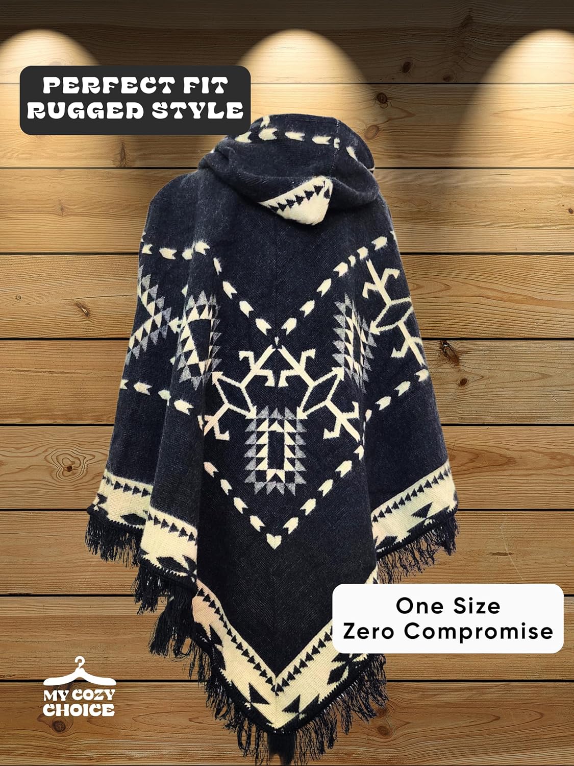 Adult Ponchos with Hood for Men – Alpaca Mens Poncho with Hood – Ponchos for Men – Traditional Alpaca Poncho - Image 5