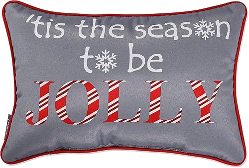 Pillow Perfect Almohada lumbar para exteriores e interiores, color gris