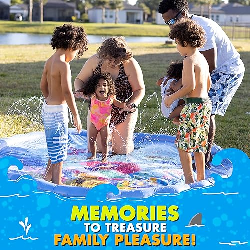 Miniatura 5 de SplashEZ Almohadilla de salpicaduras extra grande de 89 pulgadas para niños y perros, grandes juguetes al aire libre para niños pequeños de 1 a 3