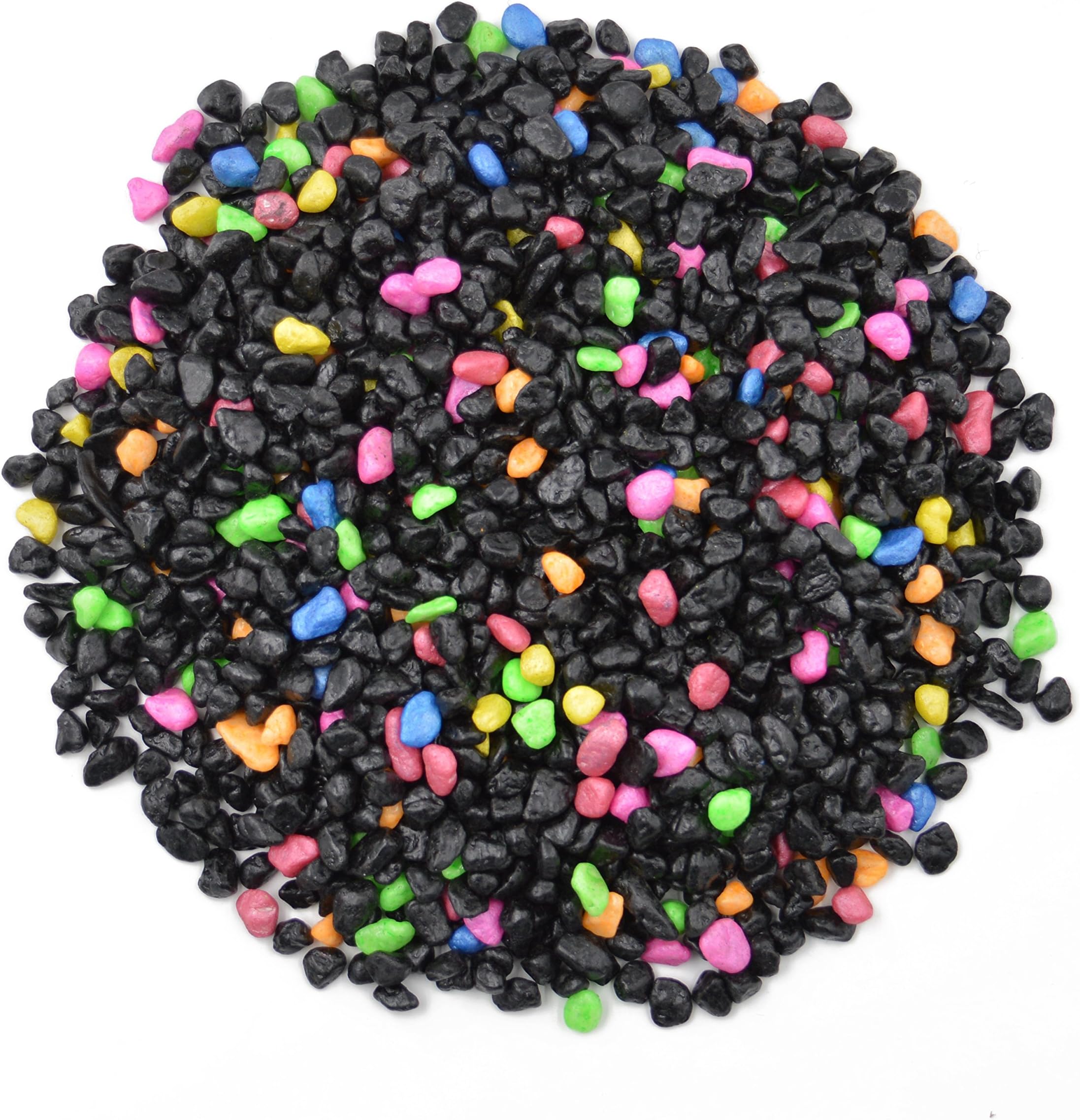 CNZ Aquarium Gravel Black & Fluorescent Mix, 0.25"-0.35", 5-Pound
