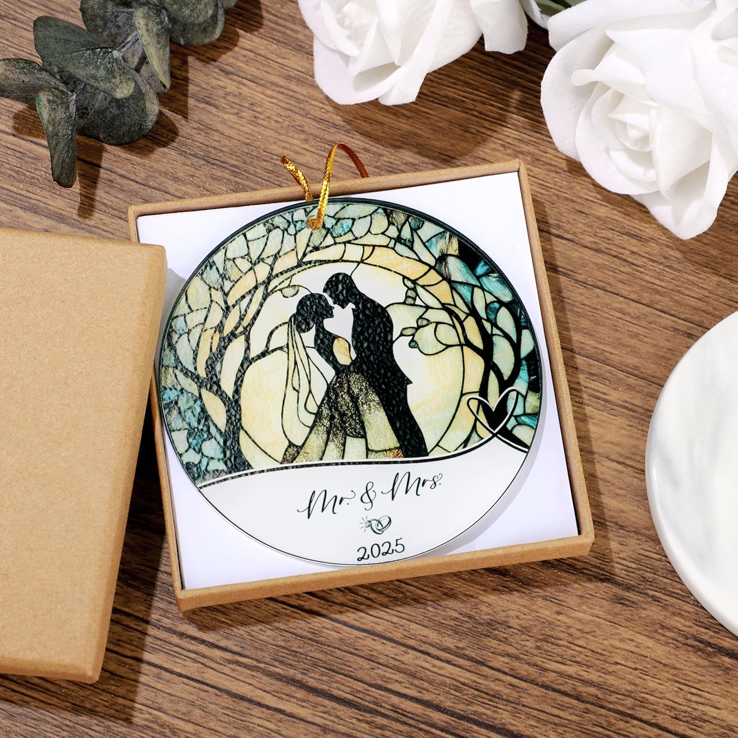 Joycuff Wedding Gifts, Mr & Mrs Ornament 2025, Bridal Shower Gifts, Just Married Gift for Newlywed Couple, Bride, Acrylic Ornament