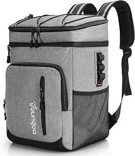 YOUNGOA Cooler Bag Backpack Insulated Thermal Cool Bag Soft Cool Box for Picnic Camping Lunch Beach YG065 24L Grey