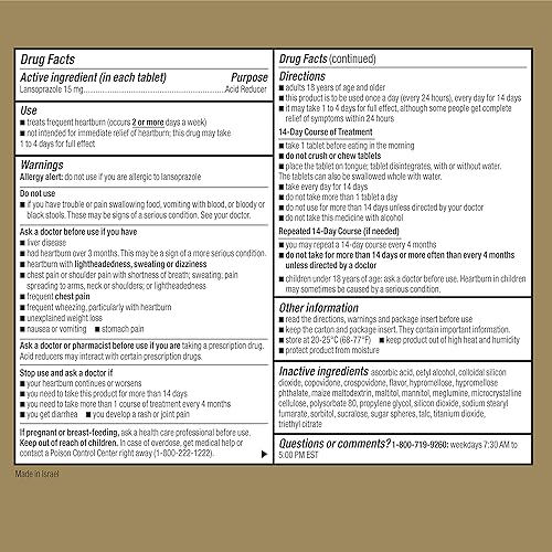 Miniatura 4 de GoodSense Lansoprazol - Tabletas de liberación retardada de desintegración oral de 15 mg, reductor de ácido, sabor a fresa, 42