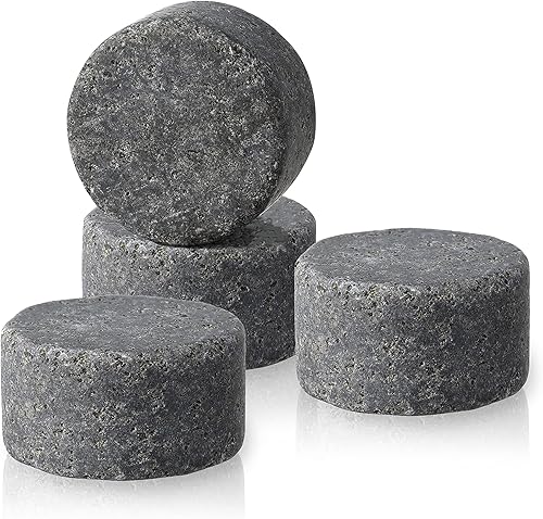 True Glacier Rocks - Enfriadores de bebidas de granito negro, juego de 4 rocas de cóctel de hielo, rocas de hielo para whisky, utensilios de bar,