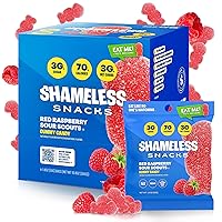 Vista 14 de Shameless Snacks – Snacks saludables bajos en calorías, gomitas keto bajas en carbohidratos (caramelos sin gluten) – Paquete de 6 Green Apple Blast