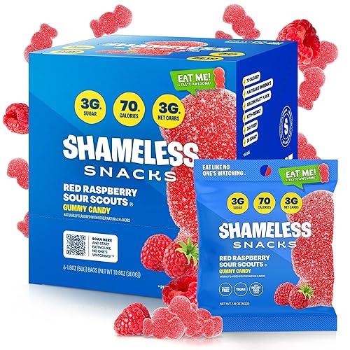 Vista 44 de Shameless Snacks – Snacks saludables bajos en calorías, gomitas keto bajas en carbohidratos (caramelos sin gluten) – Paquete de 6 chiles y mango