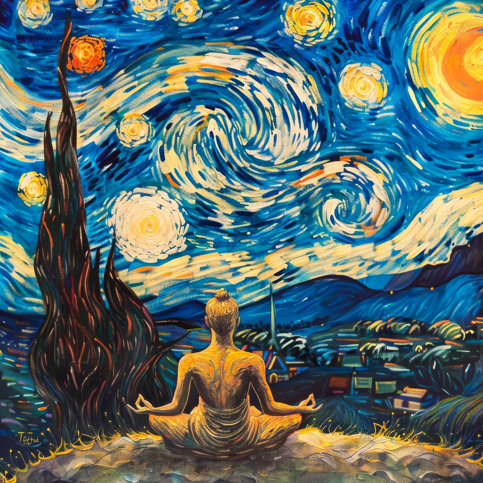 Bullglesup Jigsaw Puzzles for Adults 1024 Pieces, Meditation Letter on Back Interlock Perfectly No Dust, Home Decors Family Challenge Toys for Men Women Elders Seniors (19.6"x19.6"), 1:1 Poster