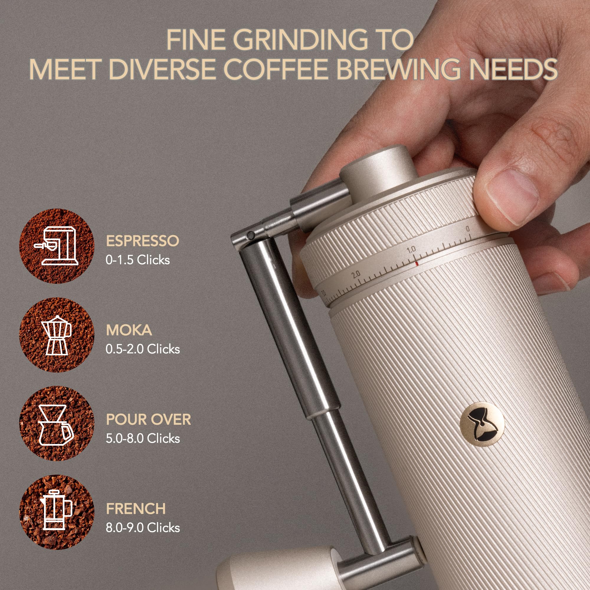 TIMEMORE Chestnut S3 Manual Coffee Grinder, Numerical External Adjustable Setting, All-Metal Body and Stainless Steel Burr - Image 3