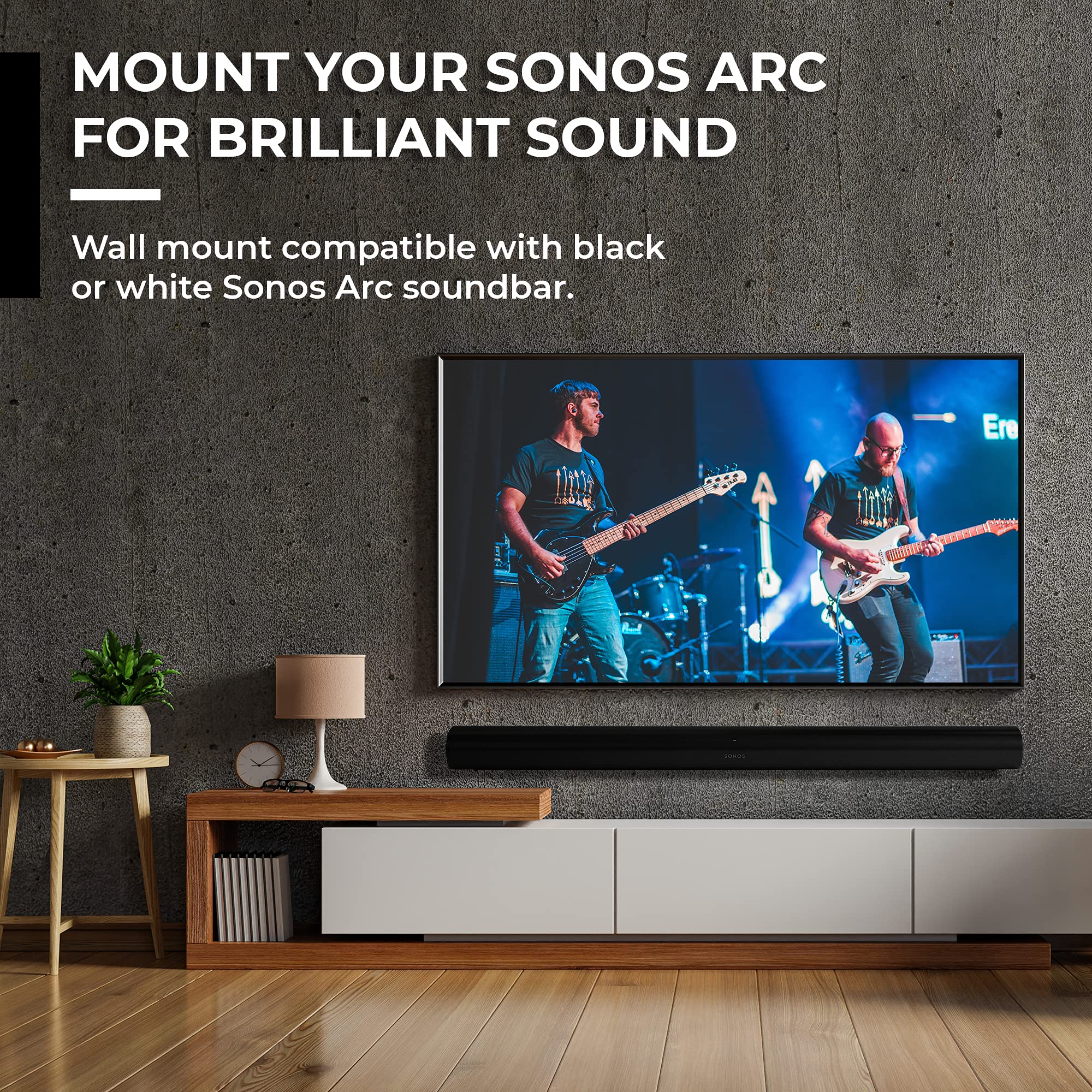 HumanCentric Wall Mount Compatible with Sonos Arc Sound Bar (Black