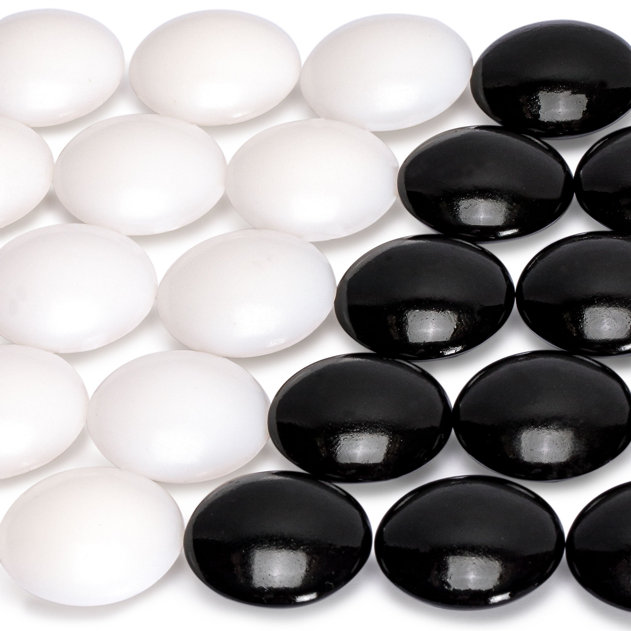 Yellow Mountain Imports Double Convex Melamine Go Game Stones Set with Bamboo Bowls - Size 33 (9 millimeters) - Image 6