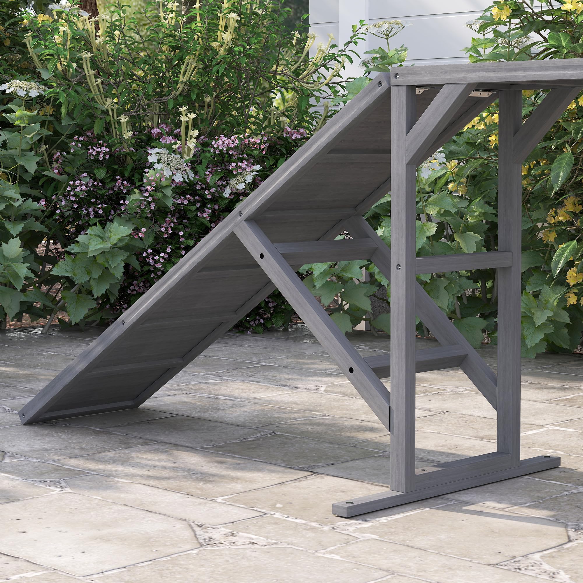 PawHut Rampe d'agilité pour Chien, équipement d'agilité pour Chiens, avec Barres de sécurité et Surface antidérapante, Charge Max. 40 kg, pour Jardin et Parc, Gris