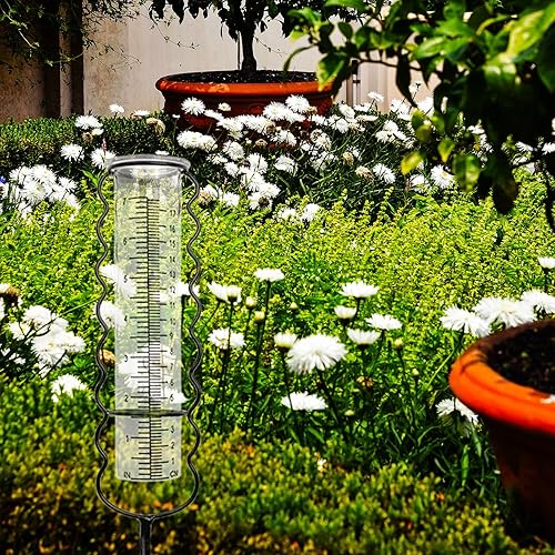 Miniatura 5 de NAUWER Medidor de lluvia para exteriores, medidor de lluvia de doble escala de 7 pulgadas, ajustable alto y bajo, adecuado para exteriores, patio,