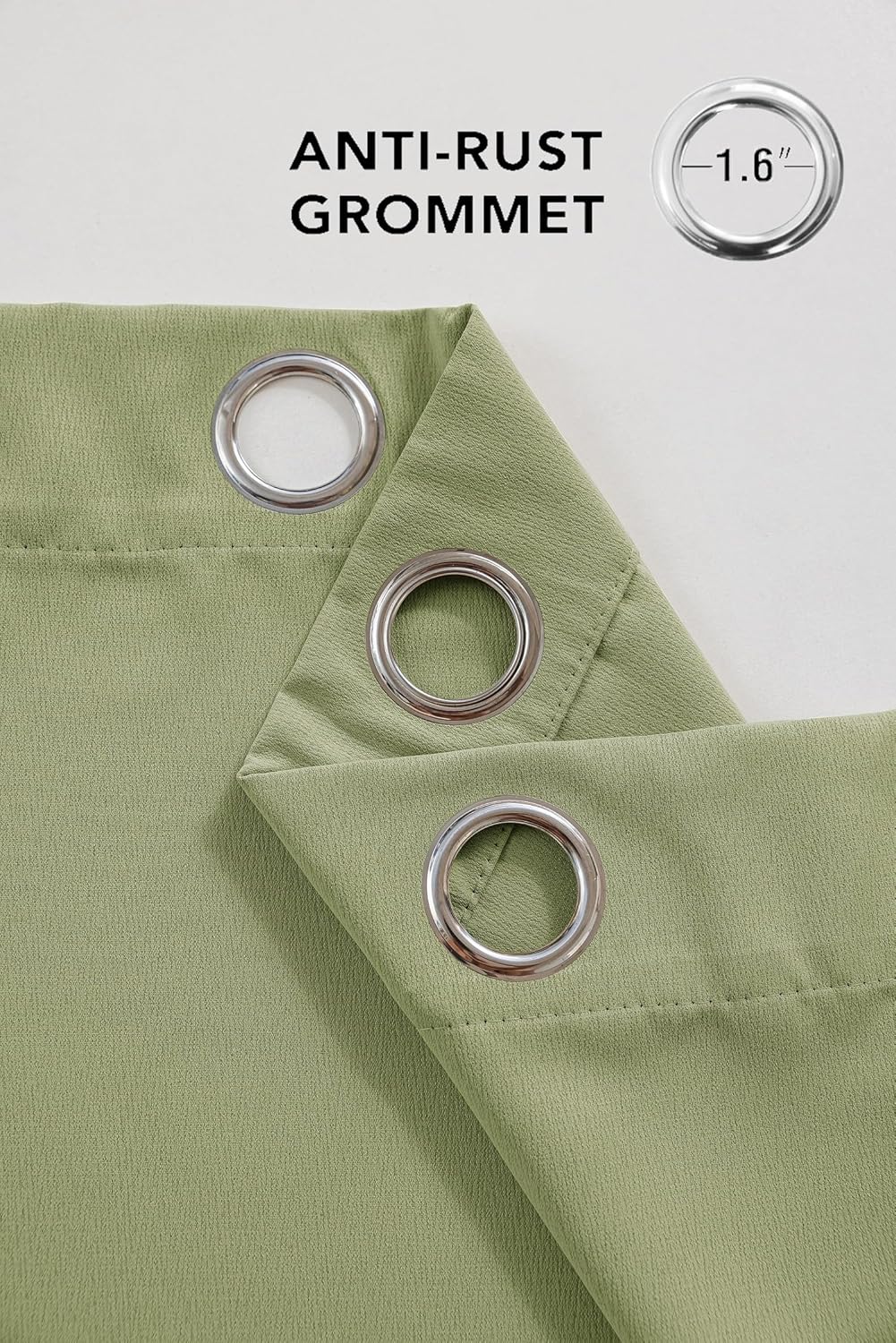 Blackout Curtains, Used for Heat Insulation and Noise Reduction in bedrooms and Living Rooms. There are Two Curtain. (Moss Green, 52" W×63" L)