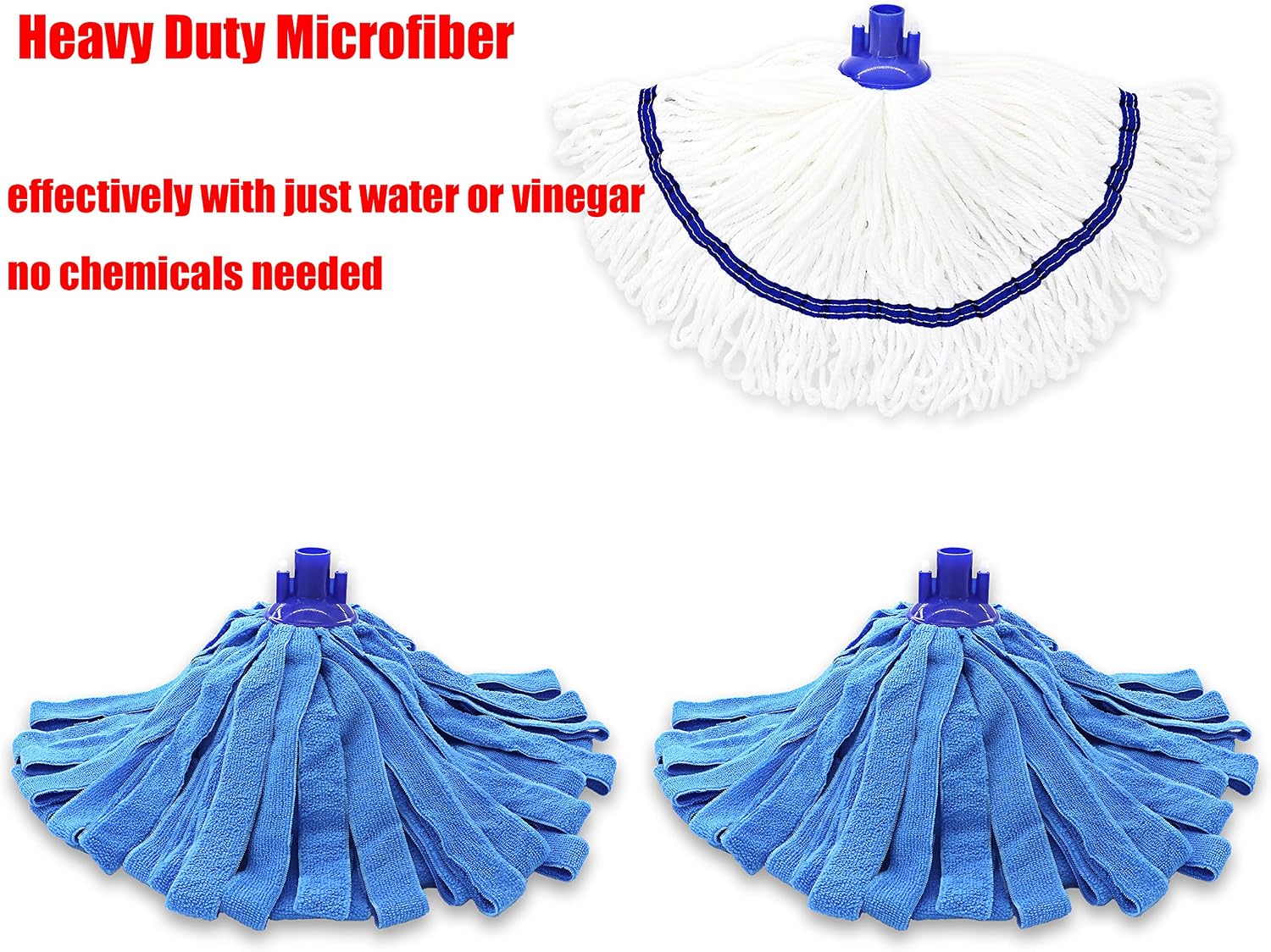 Microfiber Cloth Mop Replacement Compatible with O-cedar Microfiber Cloth Mop Refill for 0.8" Diameter Mop Handle– 3 Packs