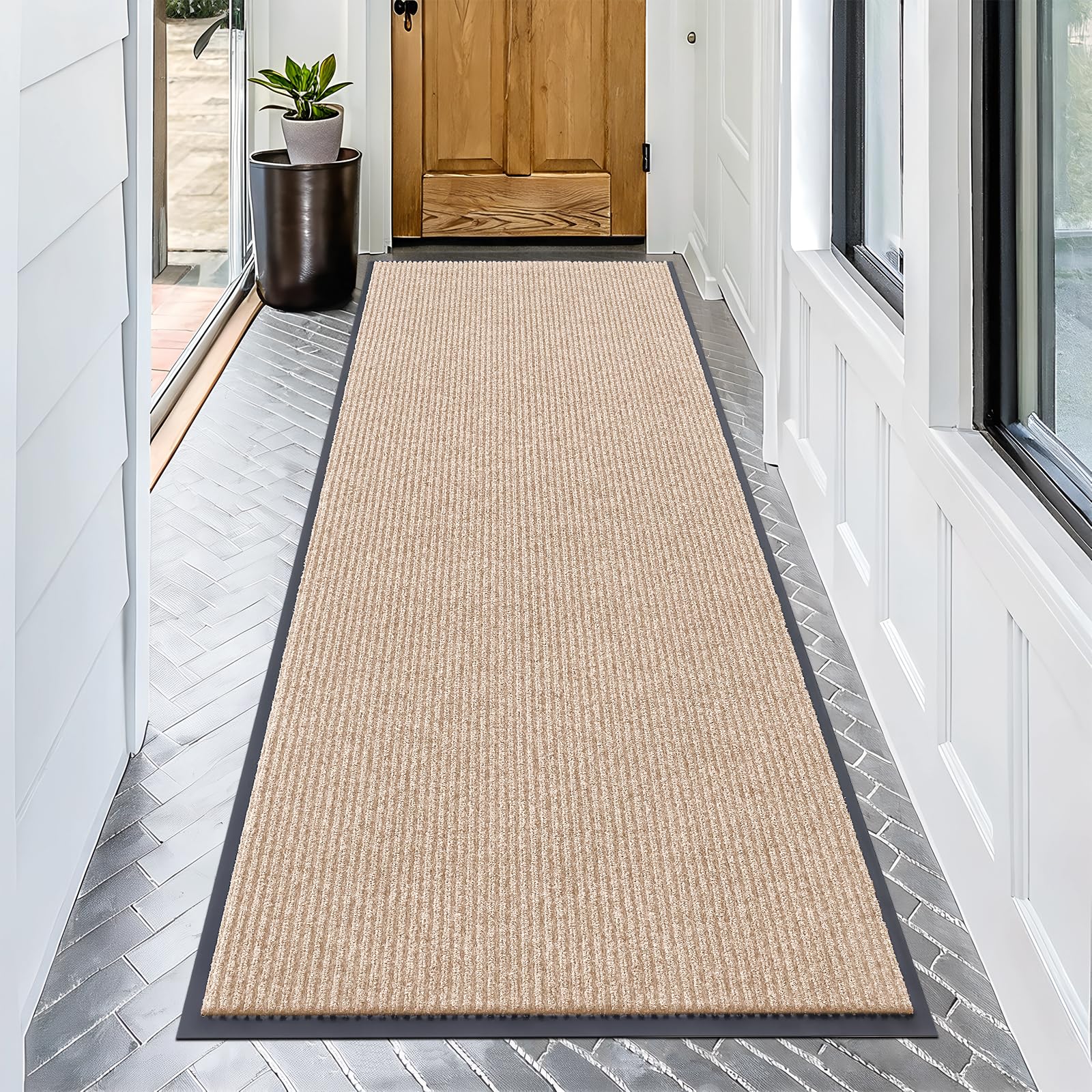 OLANLY Front Door Mat Indoor Outdoor Entrance, Waterproof Heavy Duty Doormat, Fade Resistant, Low Profile, Easy Clean Patio Porch Welcome Floor Mats for Entry, 29.5x17, Beige — view 71