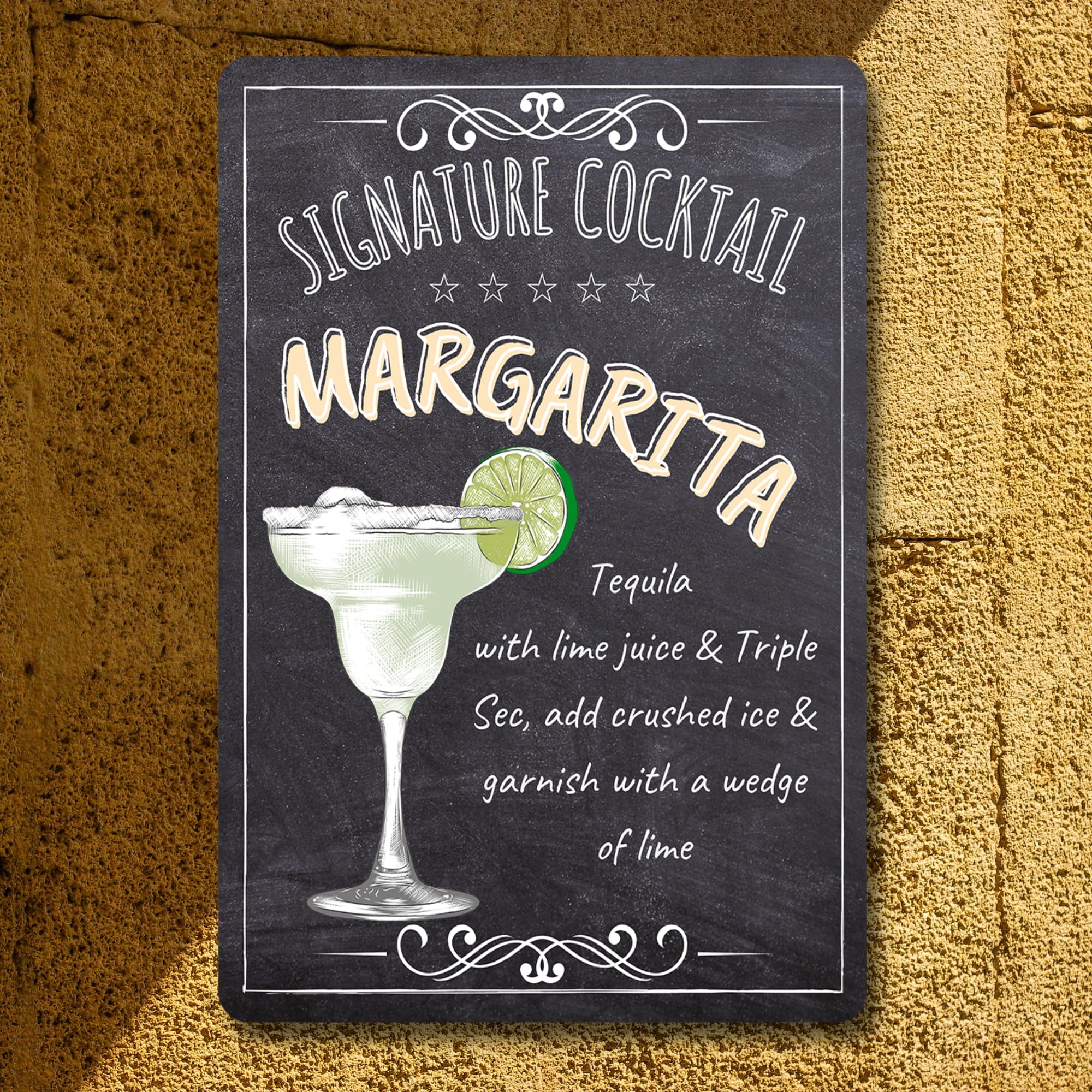 BAR SIGNS Classic Signature Cocktail Recipes Posters, Chalkboard Wall Art for Home Decor Pub, Tiki Bar, Kitchen, Restaurant (Margarita) - Image 2