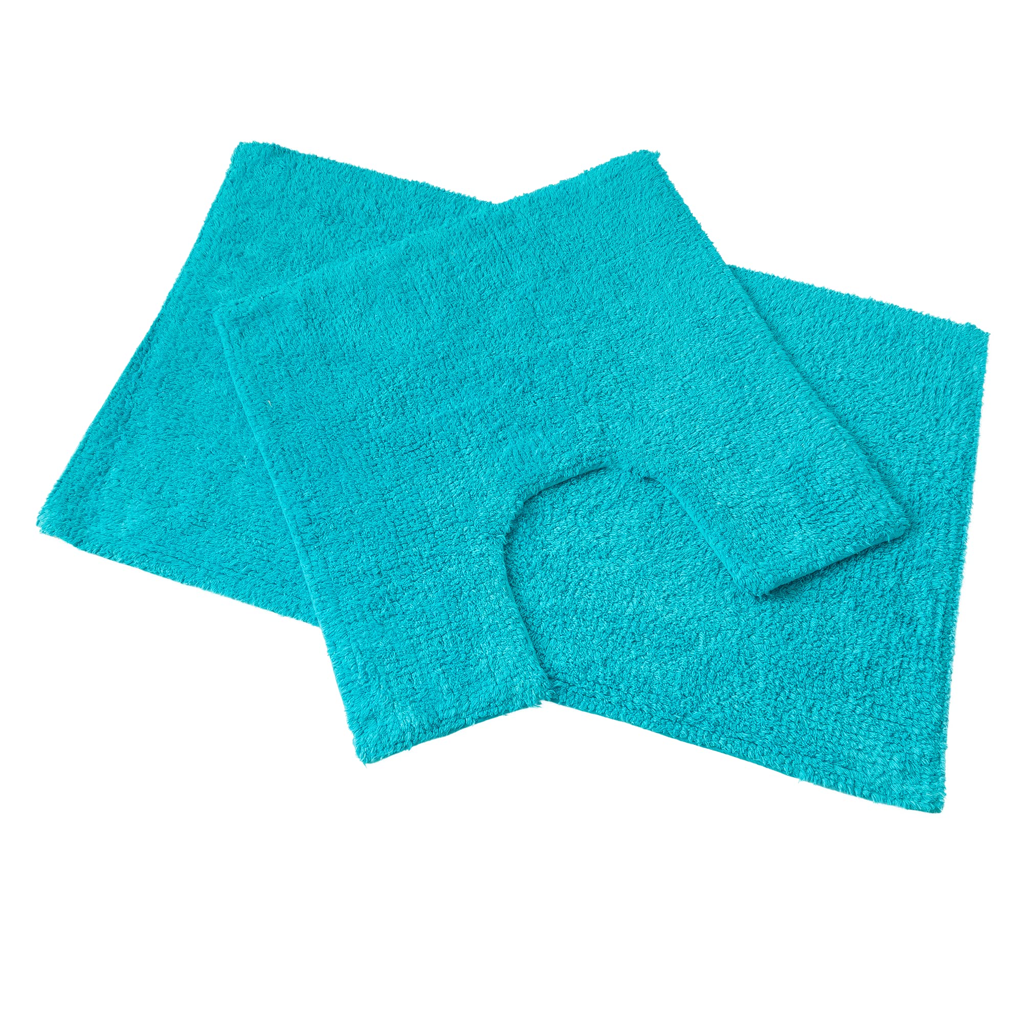 Blue Canyon Premier 2Pc Bath Mat Set Turquoise, Green - 100% Cotton - 50x50cm Pedestal Mat & 50x80cm Bath Mat