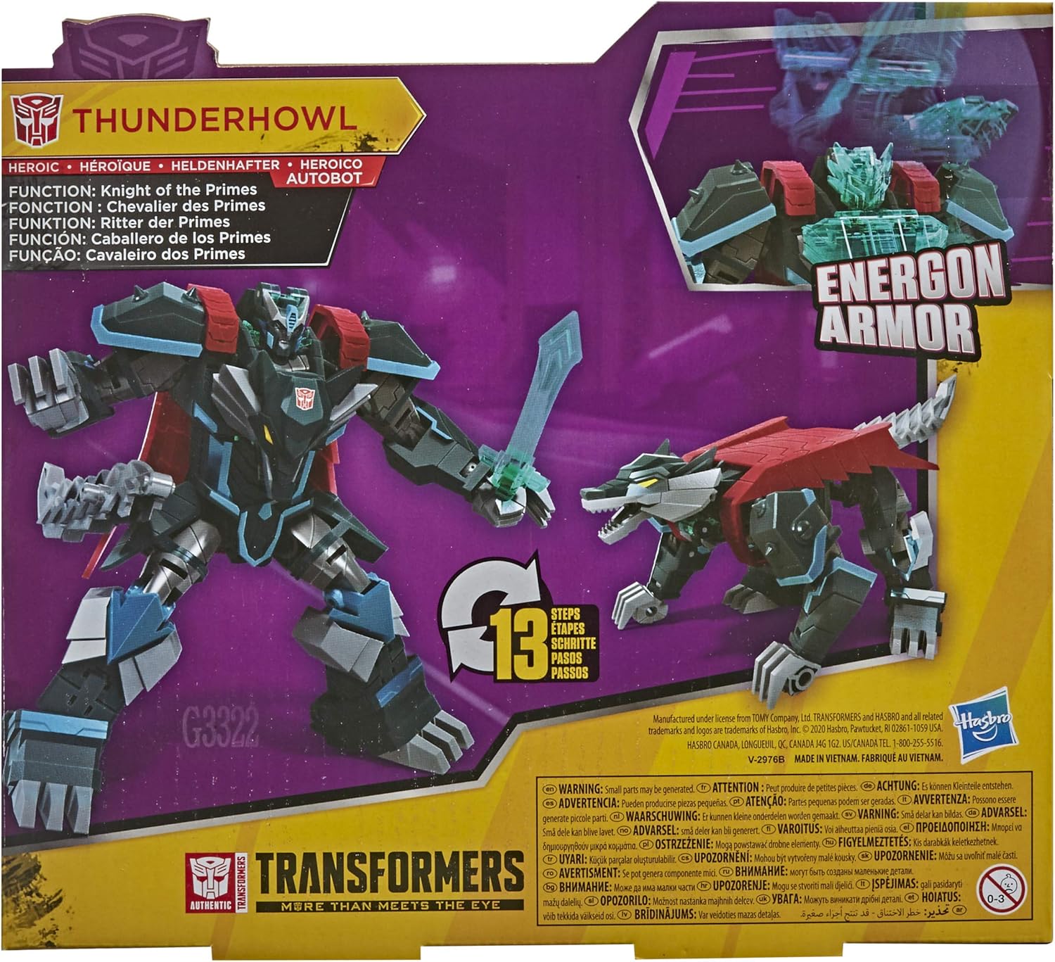 Transformers Bumblebee Cyberverse Adventures Ultra Class Thunderhowl Action Figure, Energon Armor Power Up, for Kids Ages 6 and Up, 6.75-inch