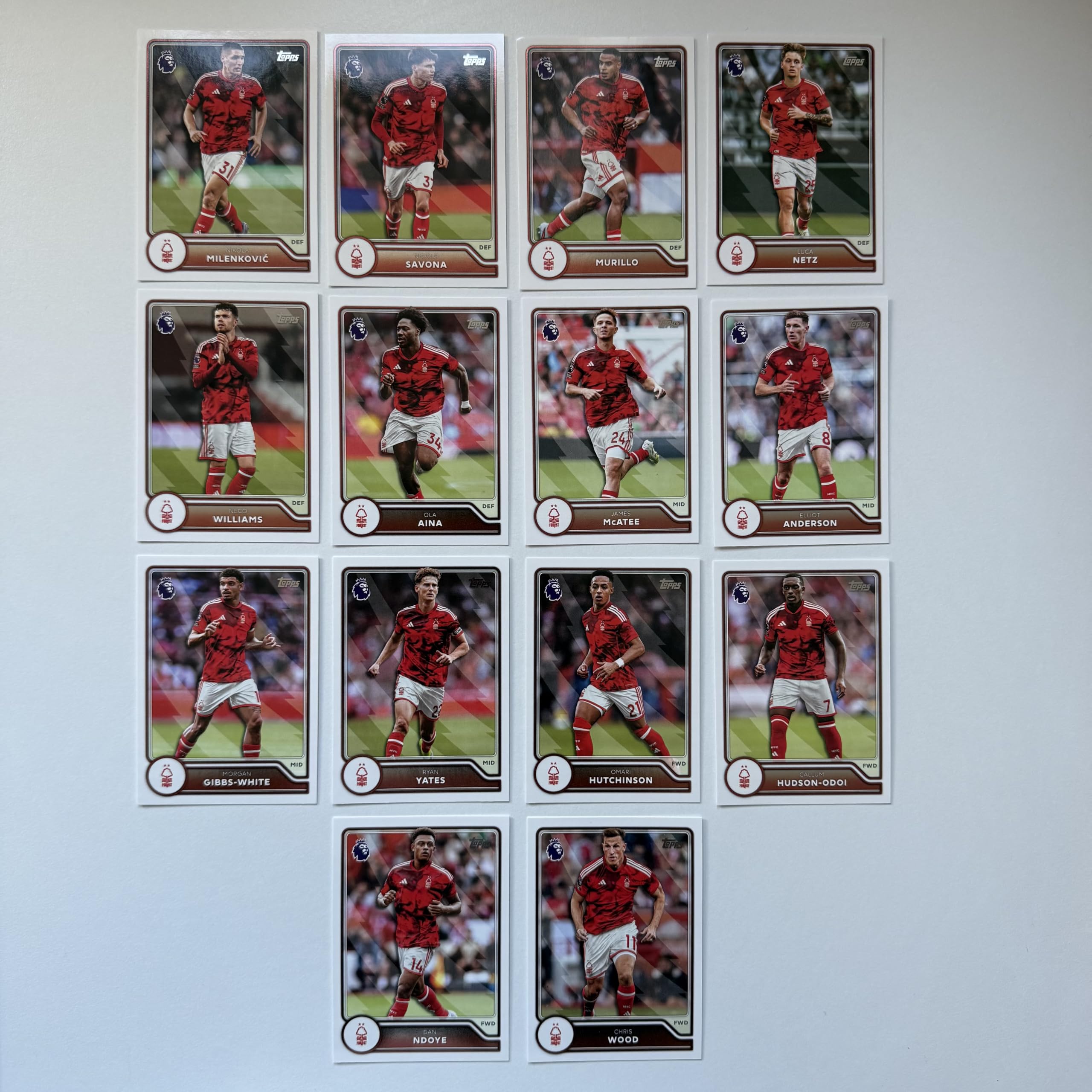 Flagship Premier League 2026/27 Nottingham Forest Base Card Team Set