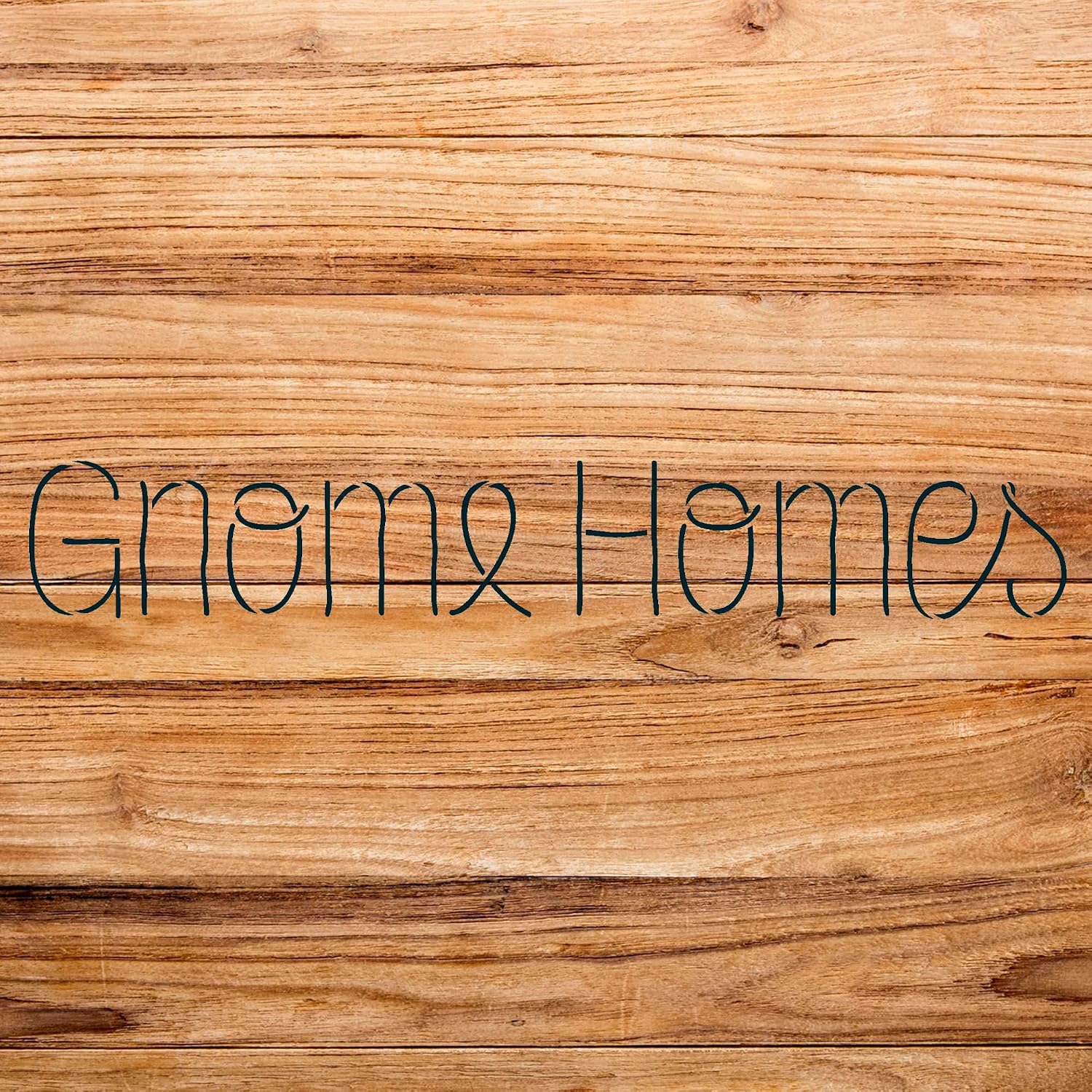 Gnome Homes Word Stencil for Walls and Crafts, Reusable Mylar Template, Fantasy Style Design, Ideal for Home Decor and Mixed Media Projects - Size A2 (23.4" x 7.2")