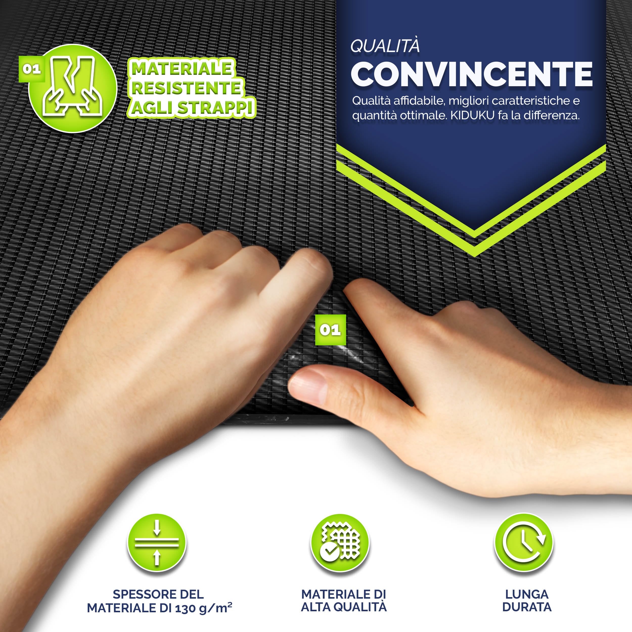 KIDUKU Telo Protettivo Copertura per Trampolino Elastico 244-427 cm | Tappeto di Protezione dalle Intemperie per Tappeti Elastici | Telone Antipioggia, Resistente ai Raggi UV