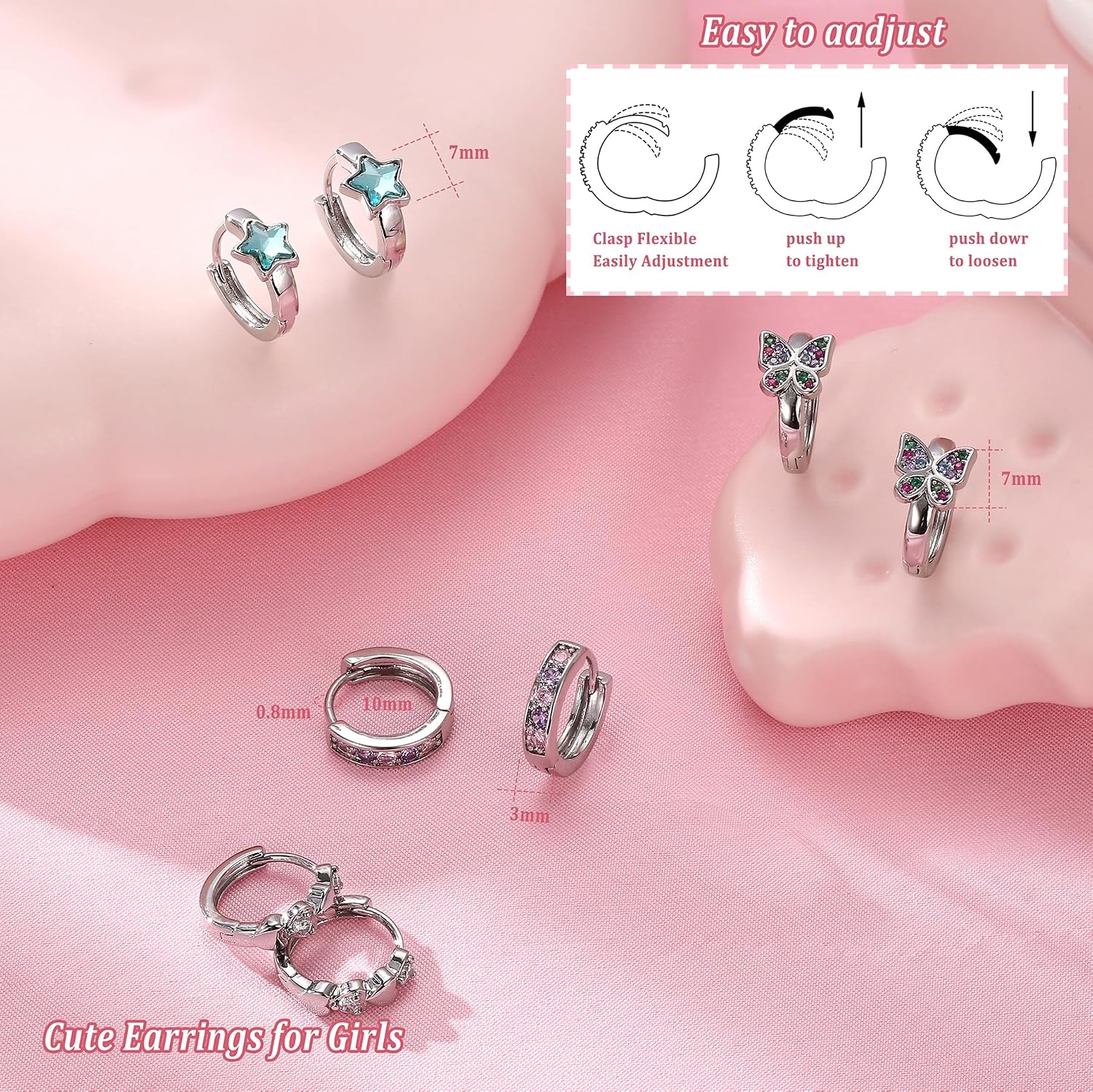 YADOCA Hypoallergenic Hoop Earrings For Girls Women Kids Toddler Earrings