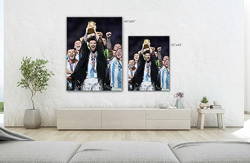 Miniatura 3 de SpiritualHands Póster de Lionel Messi, lienzo artístico de pared de Messi Argentina, carteles de fútbol de Leo Messi para dormitorio de niños,