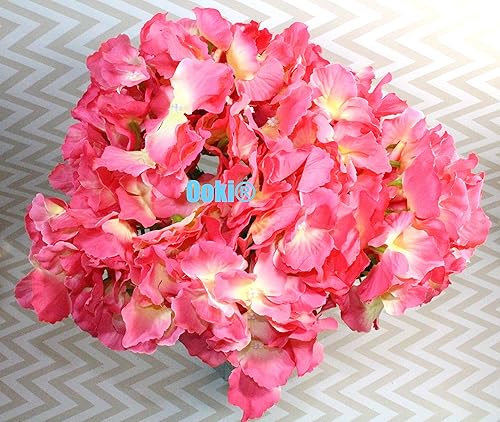 Miniatura 12 de Ooki Ramo de flores artificiales de hortensias de 7 ramas, tallo de arbusto, exhibición floral de jardín, festones decorativos (violeta)