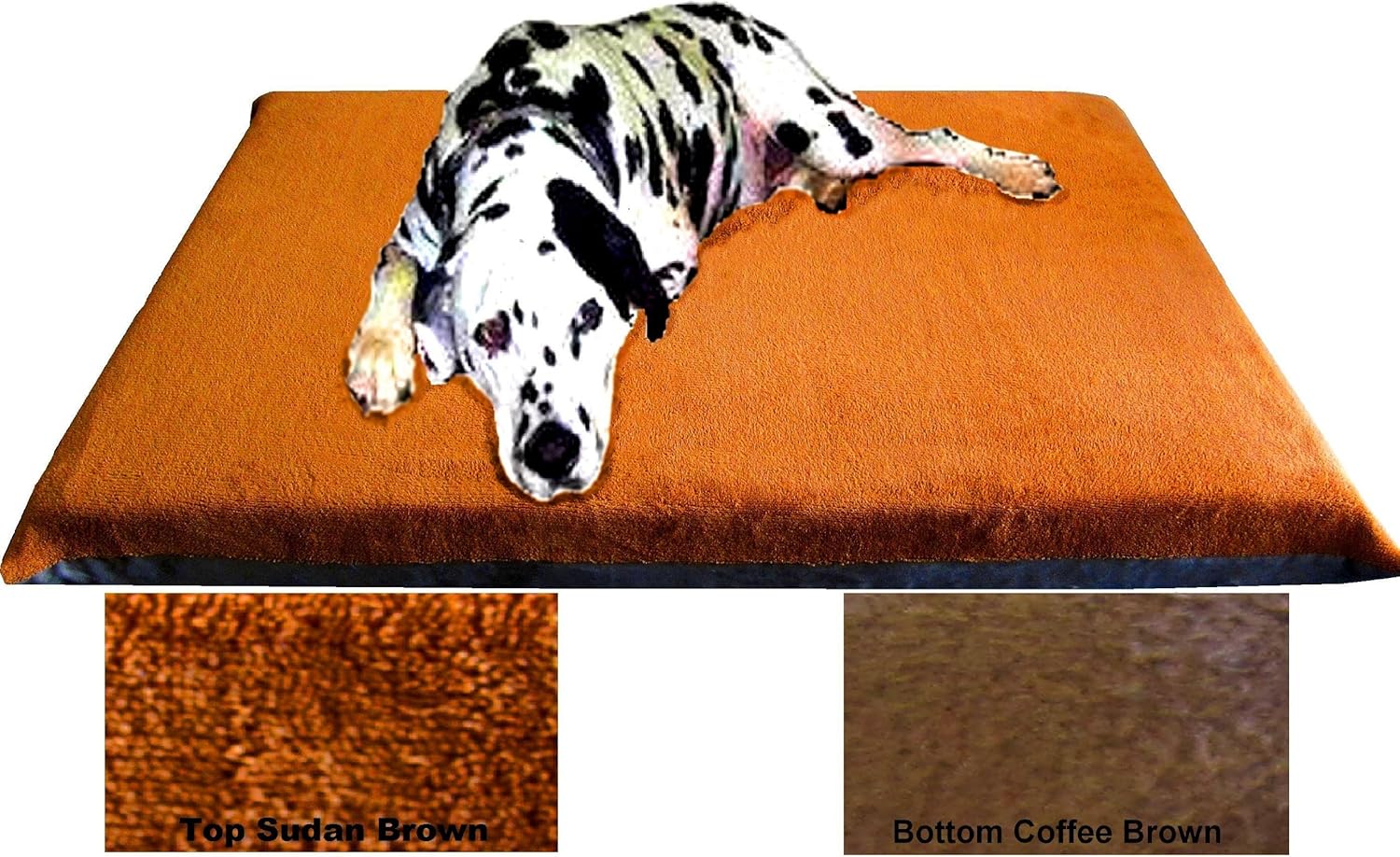 54X47 X4 Sudan Brown Jumbo Orthopedic Memory Foam Pet Bed Mattress Pad for Large Dog with 2 External Covers + Waterproof Internal Cover