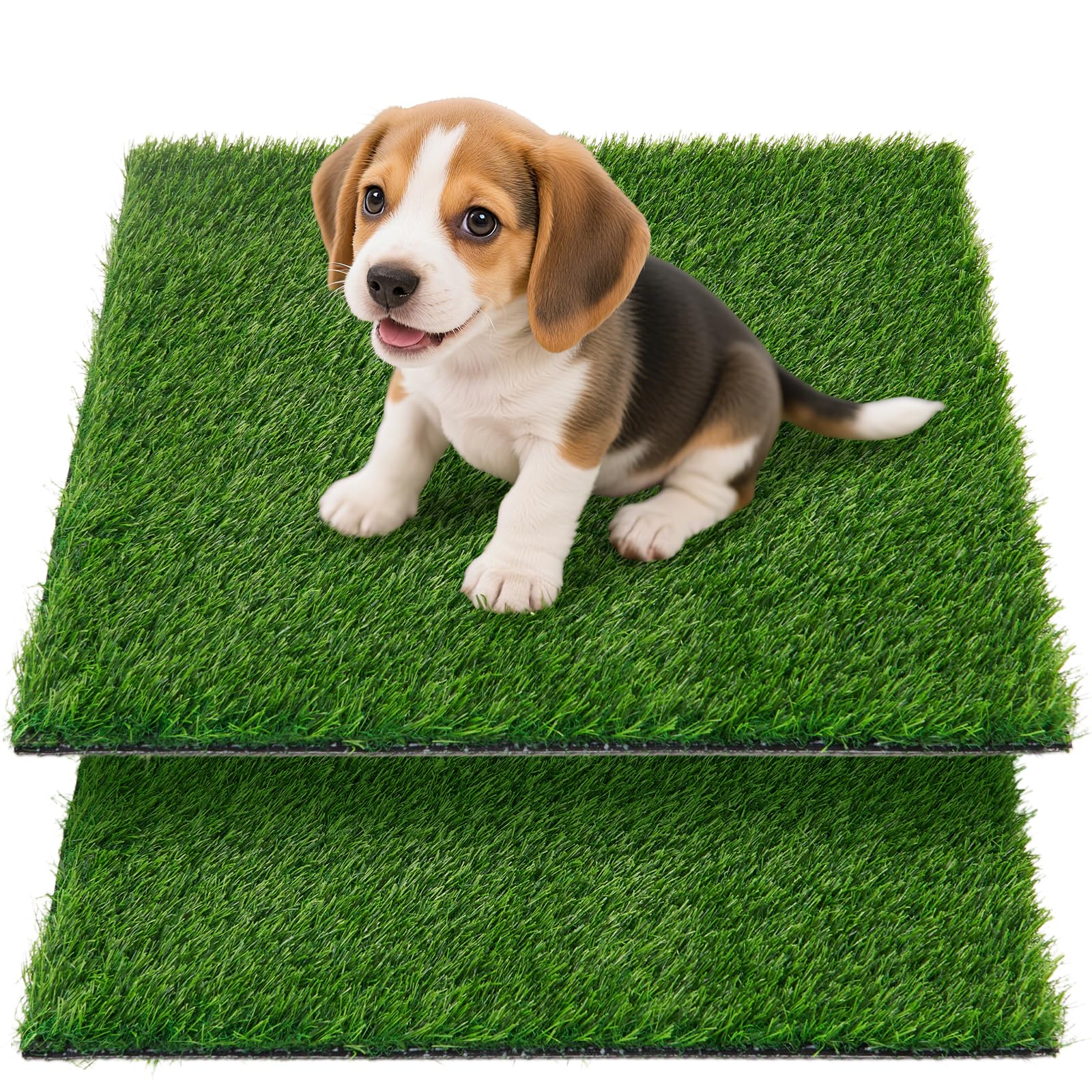 Artificial Pet Pee Grass Mat for Puppy, Pet Turf Fake Grass Replacement Pad for Dog Potty Training, Indoor and Outdoor - 2 Packs (18" x 28")