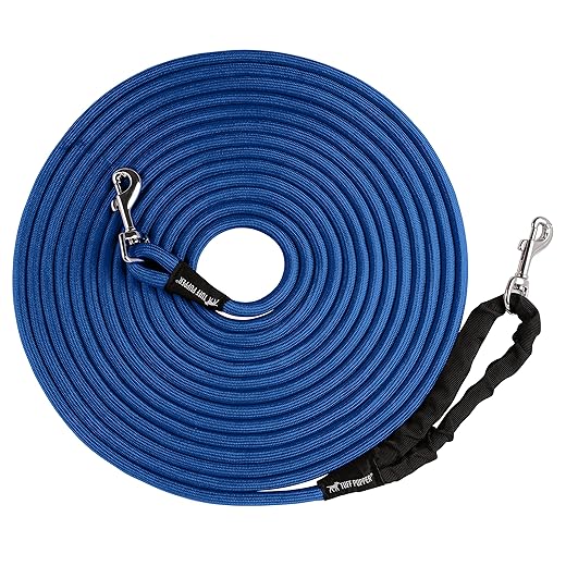 Tuff Pupper Heavy Duty 30 Foot Long Rope Leash for Dogs | Dog Recall Training Leash | High Visibility Strong Climbing Rope Leash | Hand or Waist Worn | Stainless Steel 360° Clips for Tangle Free Use