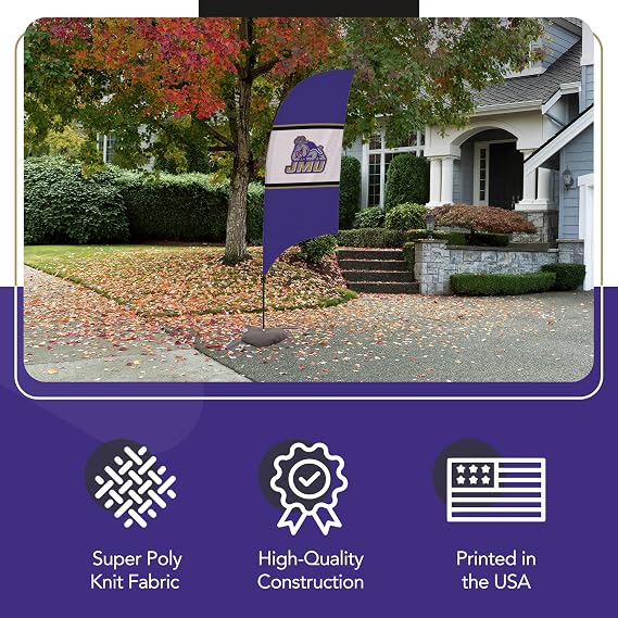 James Madison Dukes Feather Flag - Super Polyester - 7.5'