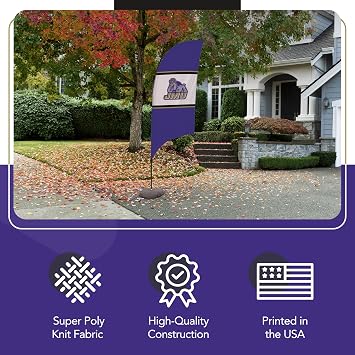 James Madison Dukes Feather Flag - Super Polyester - 7.5'