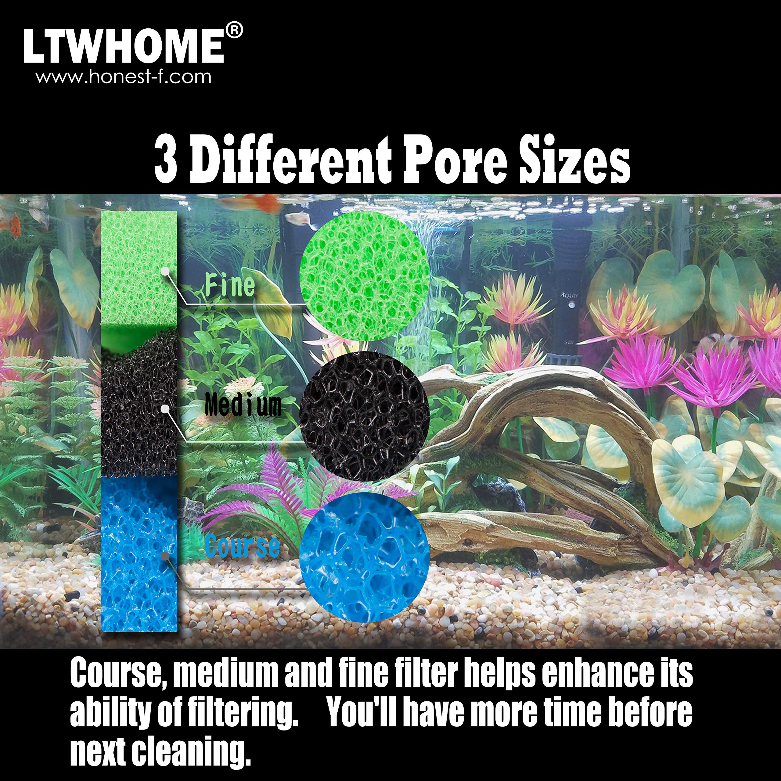 LTWHOME Fish Pond Foam Filter Sponge Set 17" X 11" Media (Pack of 3