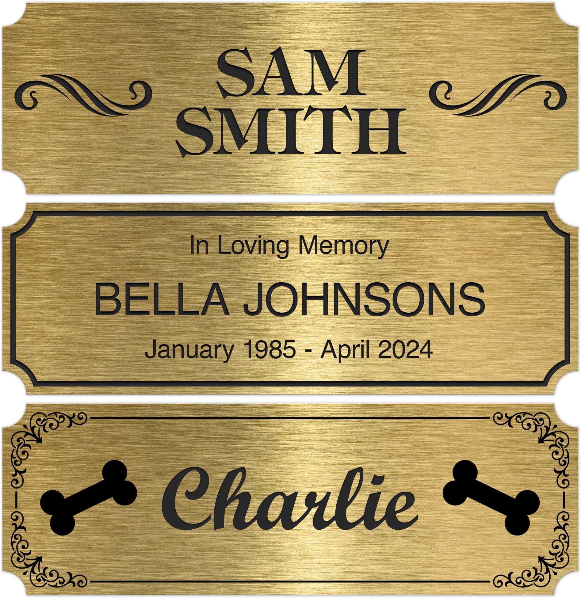 Engraved Name Plate Customized and Personalized, 1" x 3" Trophy, Picture Frame and Memorabilia Plate, 15 Color Options Prestige Collection by My Sign Center