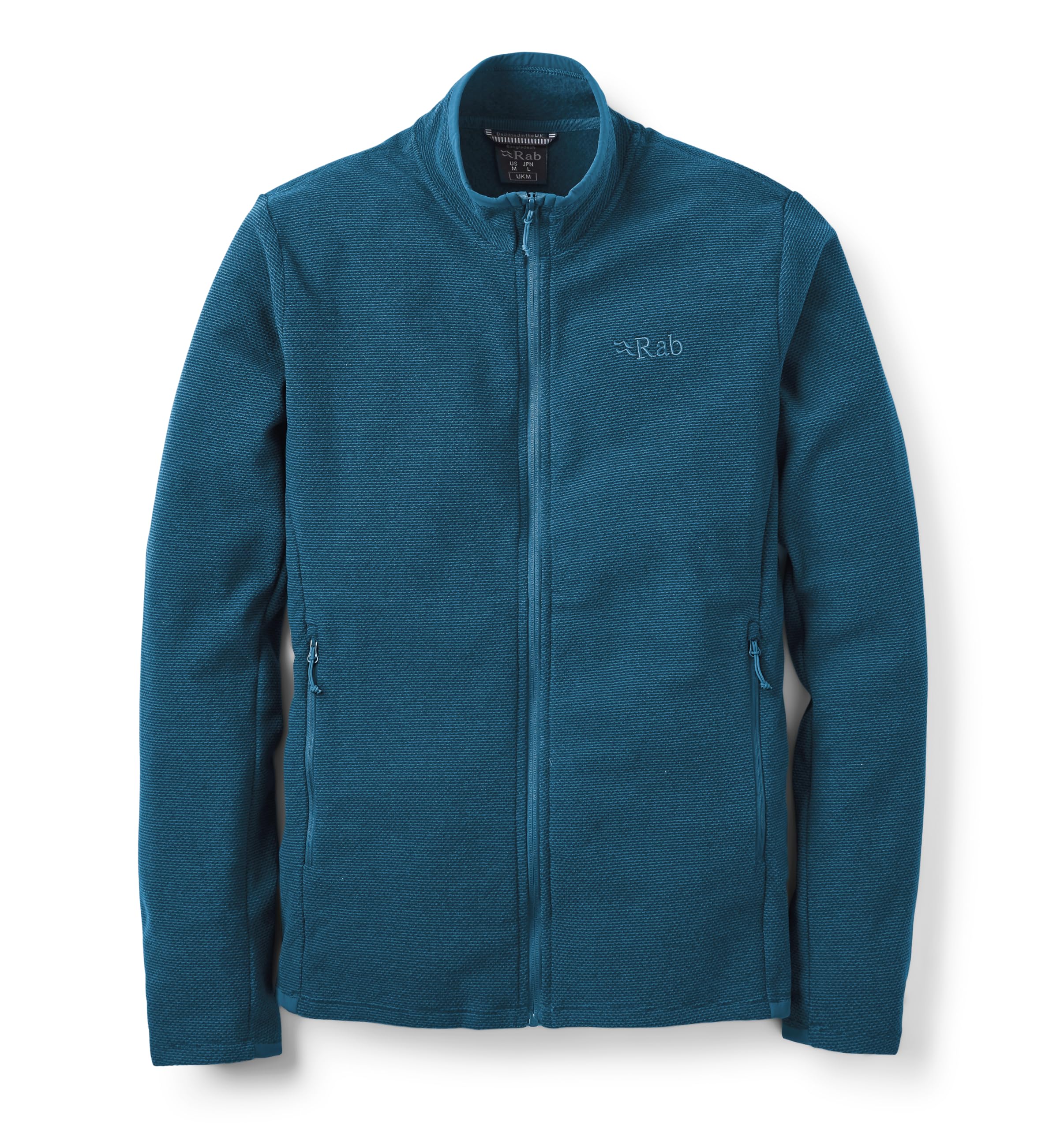 Rab Men's Stavel Jacket - Warm Midweight Fleece Coat for Hiking, Climbing, & Skiing - Tempest Blue - Medium