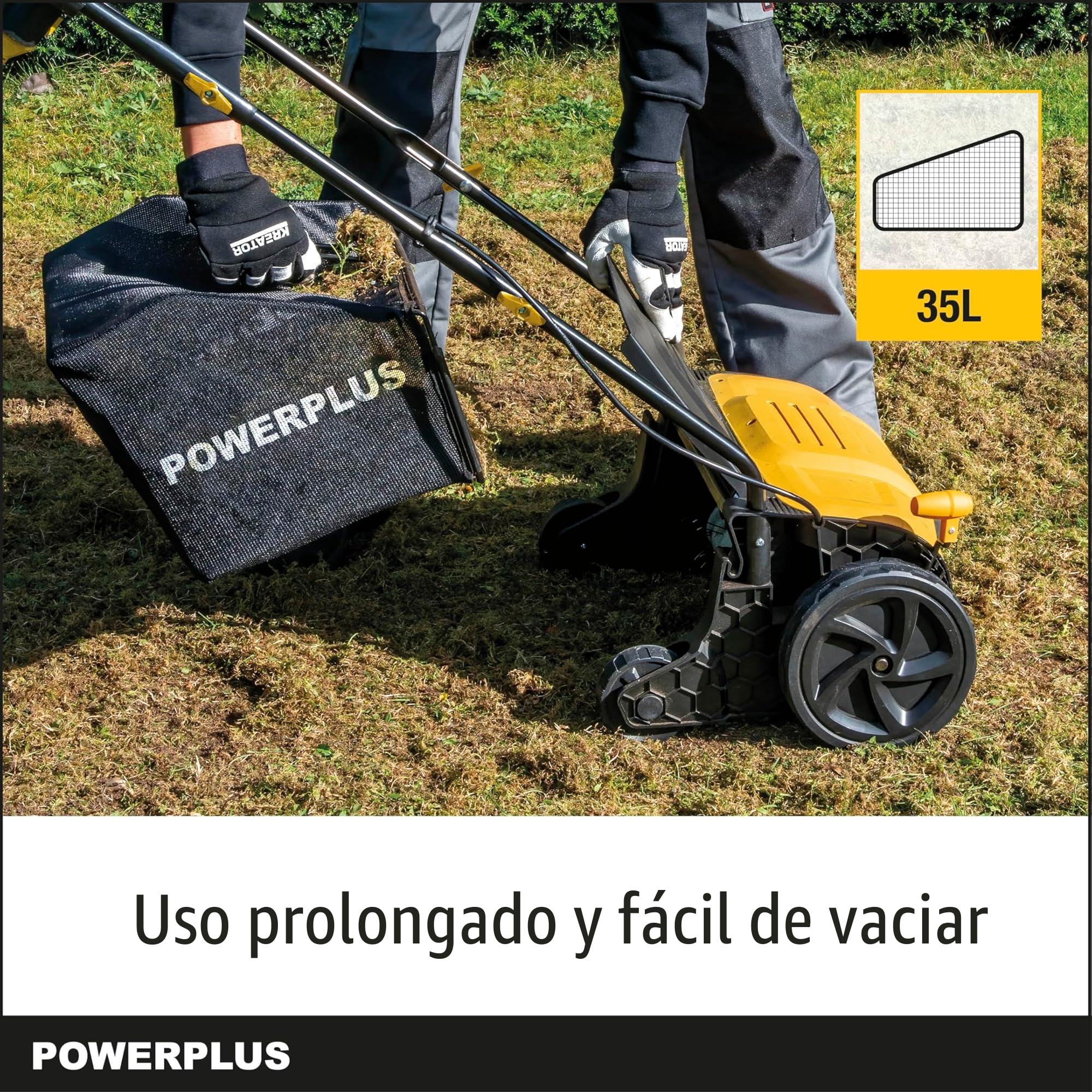Powerplus Escarificador Eléctrico POWXG75130 - Escarificadores Eléctricos para Césped de 1300W con Ancho de Corte de 320mm - Aireador de Césped para Jardín