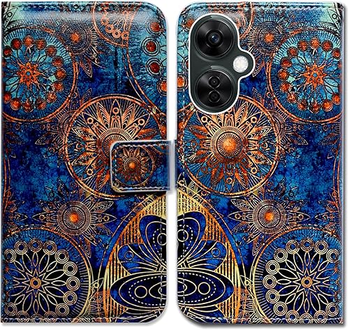 Funda para Oneplus Nord N30 5G, magníficos colores circulares mandala funda de cuero con tapa para teléfono con ranura para tarjeta soporte para