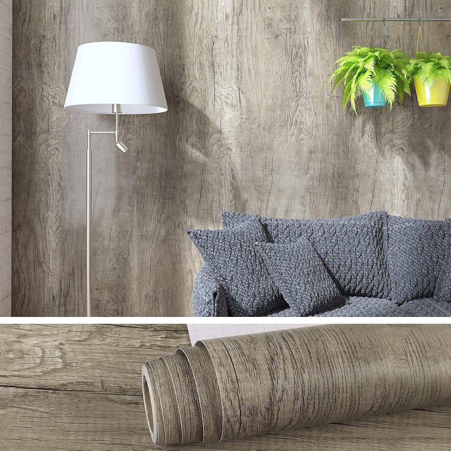 VEELIKE Carta da Parati Legno Vintage Pellicola Adesiva per Mobili