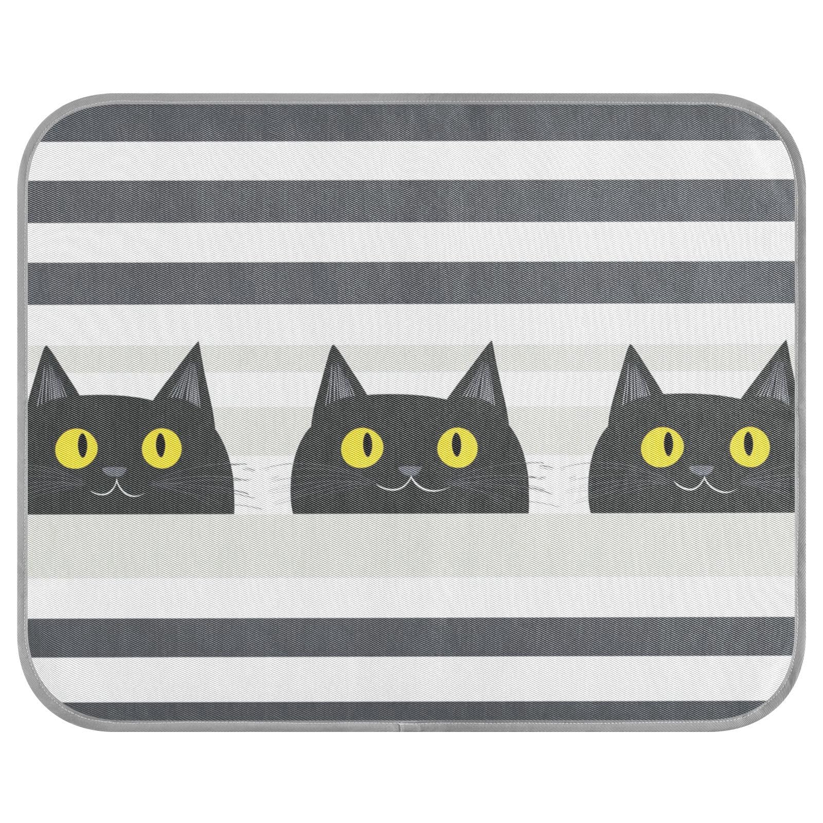 siphylline Cartoon Cute Black Cat Stripes Summer pet Cooling Pads Self Cooling pad for cat for cat Indoor Cats Foldable tapete refrescante para mascotas S