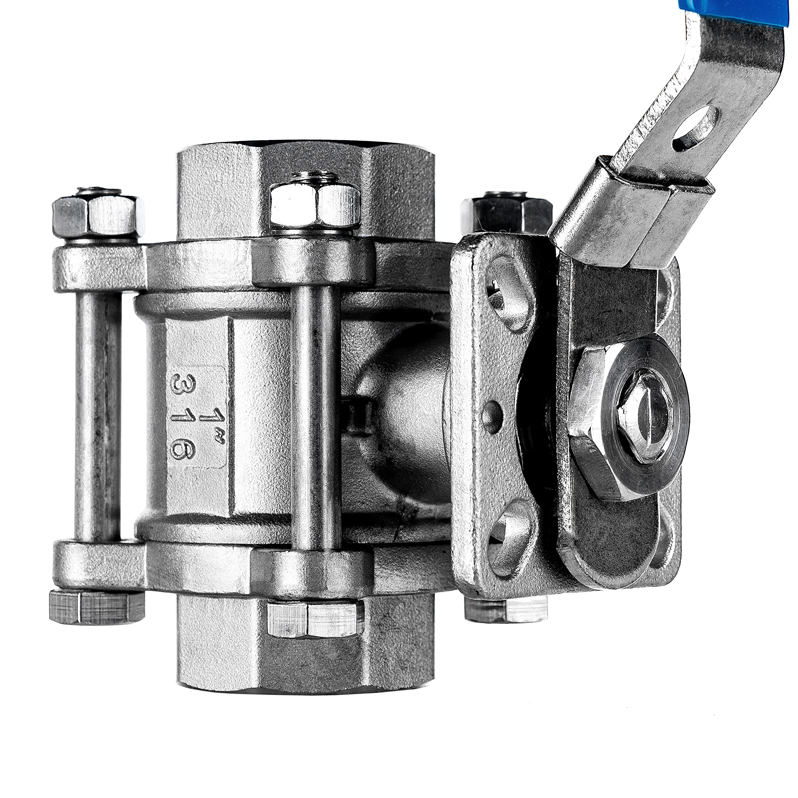 FSA Valvola a sfera in acciaio inox 316 da 1" a 3 pezzi 2-vie ISO 5211