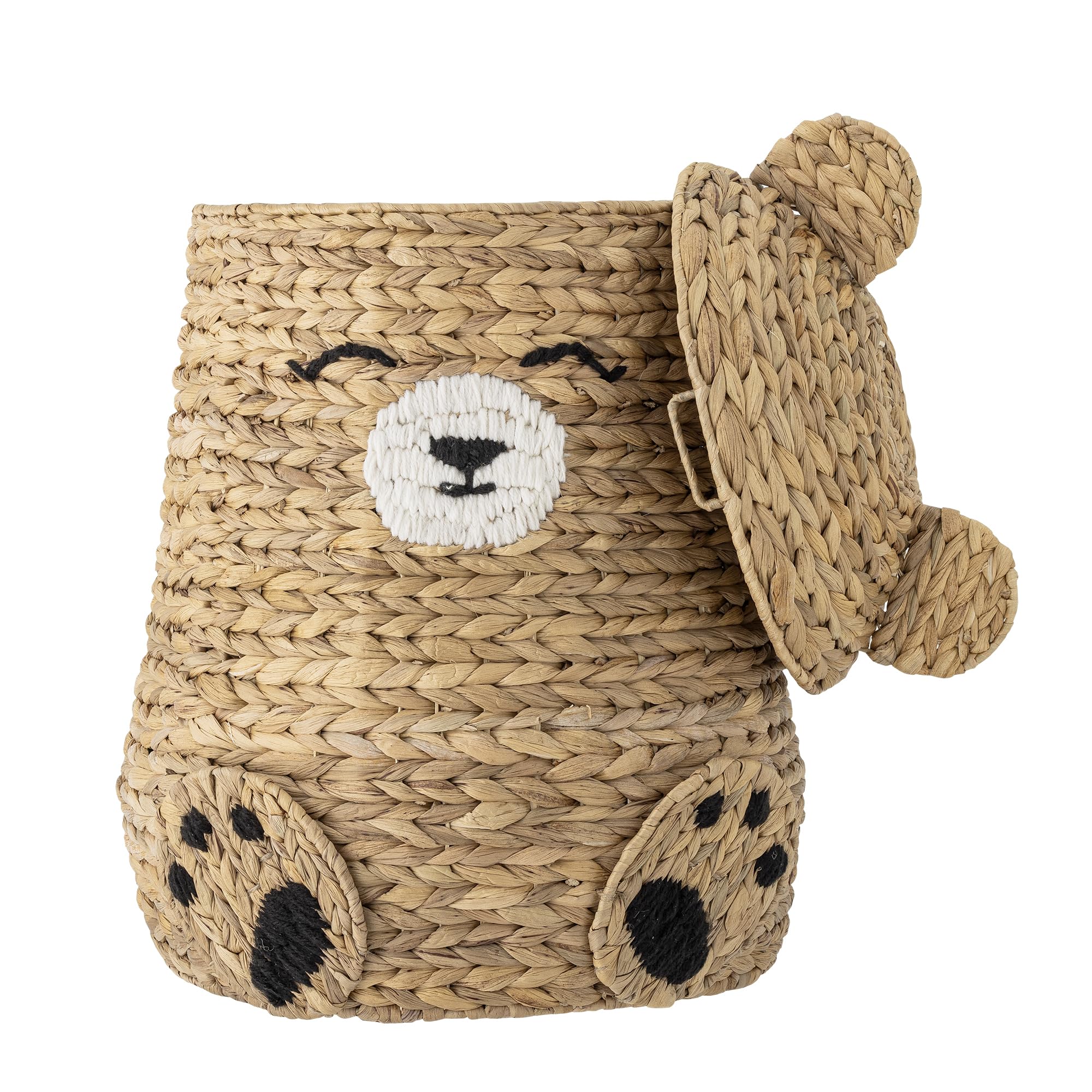 Bloomingville MINI Timone Korb mit Deckel, Natur, Wasserhyazinthe, T40xH57 cm, 280 ml