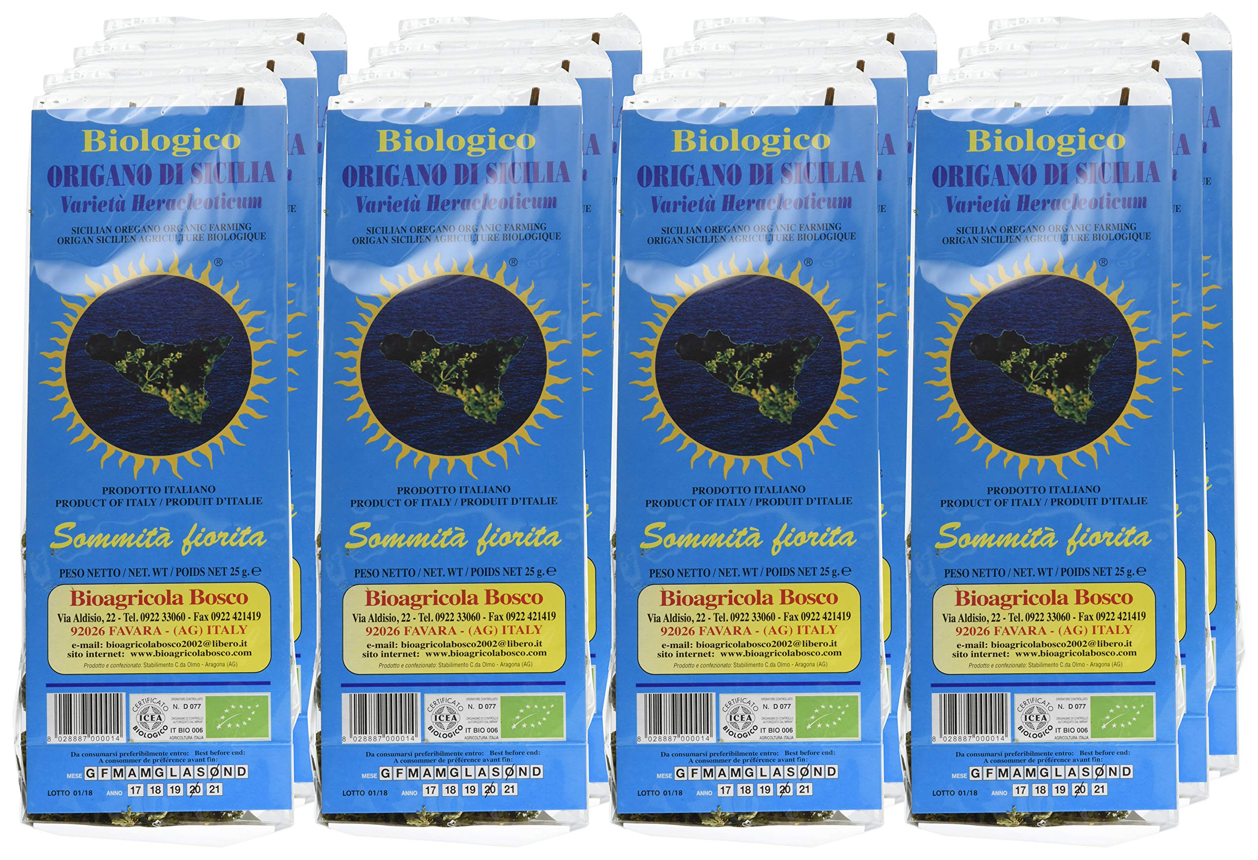 Bioagricola Bosco Steli di Origano - 12 Confezioni da 25 gr
